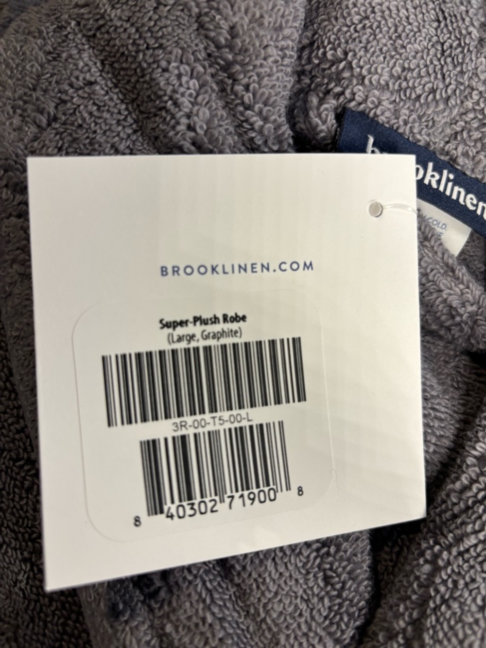 Brooklinen Super-Plush Robe - Gray - Picture 4 of 6
